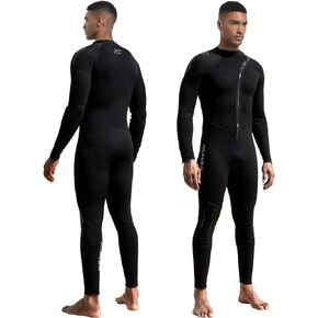 XUKER Wetsuit Men Women 3mm, Neoprene Wet Suits Front Zip Full Body Long Sleeve Diving Suit in Cold Water for Water Sports