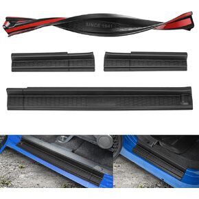 SUPAREE JL Door Sill Guards Kit, Black Rubber Door Entry Guards for 2018-2024 Jeep Wrangler JLU JT 4-Door Accessories Parts Gladiator Door Sill Guards Protector Replacement, 4pcs/Set