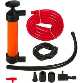 Siphon Hand Pump For Water - 15" Manual Water Pump, Gas Siphon Kit, Hand Bilge Pump With High Suction For Water Removal, Fuel Liquid Transfer