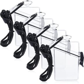 URATOT 4 Pack Waterproof Badge Holder Clear Safe Waterproof Card Holder with Lanyard for Cards, Coin and Money Heavy Duty Durable Locker Dry Box