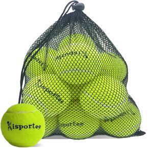 Tennis Balls, 12 Pack Advanced Tennis Ball Practice Balls, Tennis Balls for Dog, Come with Mesh Bag for Transport, Good for Beginner Training Tennis Ball