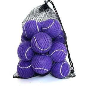 HPWFHPLF Tennis Balls, 12 Packs Practice Tennis Balls for Beginner, Training Playing Tennis Balls for Dogs, Come with Mesh Carry Bag