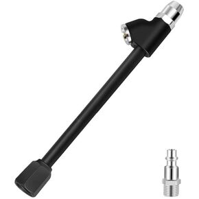 GODESON Air Chuck,1/4" FNPT Extended Reach Dual Head Air Chuck with Quick Plug,2-Way Connect Tire Chuck for Bikes,Motorcycle,Car,and Etc,Tire Air Chuck for Tire Inflator Gauge or Air Compressor