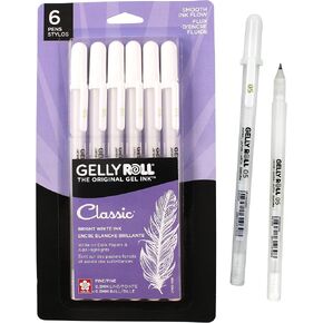 SAKURA Gelly Roll Gel Pens - Bold Tip Ink Pen for Journaling, Art, or Drawing - Classic White Ink - 6 Pack in Kuwait