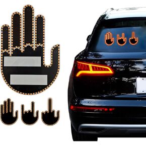 Hiseanllo ضوء لفتة اليد للسيارة مع جهاز التحكم عن بعد، ضوء إصبع السيارة LED علامة نافذة خلفية مضحكة، علامة LED لغضب الطريق للسيارة، ملحقات السيارة للرجال in Kuwait