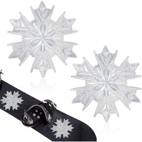 2pcs Snowboard Stomp Pads, 3D Clear Snowflake Stomp Pads Snowboarding Antiskid Mat Snowboard Spike Stomp Grip Pad for Winter Snow Ice Ski Accessories