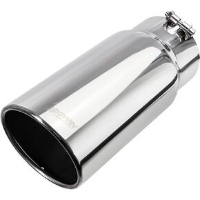 Upower Universal Diesel Trucks Car Exhaust Tip 4 Inch Inlet 6" Outlet 15" Long Stainless Steel Bolt-On