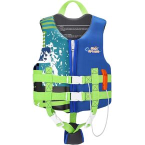 Heysplash Life Jacket Swim Vest for Kids 30-80lbs Floats Buoyancy Swimwear for Toddler with Adjustable Safety Strap for Age 3-9 Years Children for Pools, Beaches, Boats, Lakeside