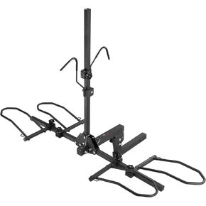 VEVOR Hitch Mount Bike Rack, 80 LBS Capacity Ebike Rack, 2-Bike Platform Style for 1.25-/2-inch Hitch Receiver, Titling and Folding Bike Carrier with Tires up to 2.4" Wide, for Car, SUV, Truck, RV