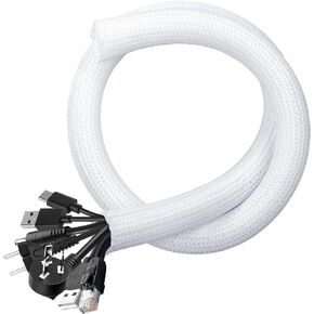 16.4ft 1/2inch Cord Cover, YCLYC Cord Protectors from Pets no Chew, Flexible Cord Covers for Pets, Easy Cable Management Sleeve, Wire Covers for Cords, Wire Protector for Pets, Audio, Computer