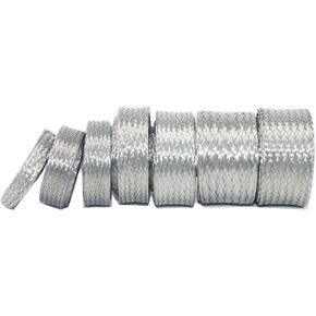 EMI RFI Shielding Wire Loom Metal Tinned Copper Grounding Braided Sheathing Cable Sleeve Mesh ESD Protection Flat Tubular Expandable (3/4" W(0.48" ID)-9FT)