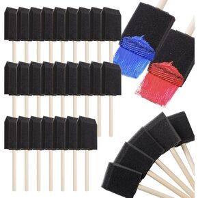 120 Pcs Foam Paint Brushes, 1" and 2" Foam Brush with Wood Handle, Bulk Sponge Brushes for Painting, Foam Art Paintbrushes Set for Staining, Varnishing, Finishing, Touchup and DIY Craft Projects in Saudi Arabia