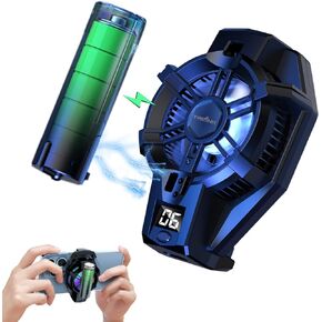 TRILINK Phone Cooler with Rechargeable Battery, Phone Cooling Fan for Gaming Fit All Types of iPhone Android Smartphones, Mobile Phone Radiator with LED Temperature Display/Universal Clamp/RGB LEDS