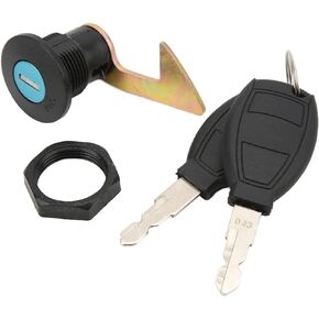 trunk lock cylinder, Motorcycle Key Lock Kit Rear Trunk Locks Set Scooter Fitting Tail Lock Aluminum Plastic Universal for Electric Motorcycles Storage Trunk (C hook)