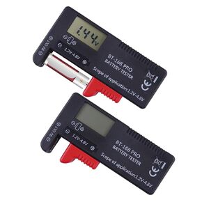 ZUFECY Battery Tester Checker, Digital Display Battery Tester Checker for 9V 1.5V, AA AAA C D Button Cell Batteries Checker, Small Volt Checker for All Batteries DT168 Pro - 2 Pack