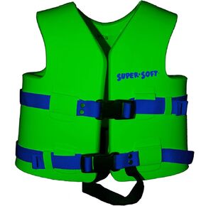 TRC Recreation Small Super Soft Comfortable Vinyl Coated Foam USGC Approved for Kids Child Life Jacket Safety Vest for Swimming, Marina Blue