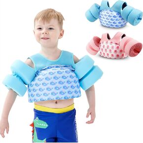 COVACURE Toddler Swim Vest - Swim Float for Girls and Boys 28-66lbs, Toddler Floaties for Child Learn Swiming Training, Infant Safety Swim Aid Jacket for 2-8 Years Old