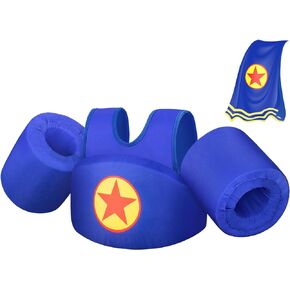Kids Swim Vest with Cape, Abuytwo Water Wings Toddler Adjustable Shoulder Straps Children Arm Floaties for 22-30-40-50lbs Boys/Girls Swimming Jacket for Pool Learn to Swim Sea Beach Lake Training