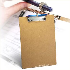 Officemate Wood Clipboard, Memo Size, Low Profile Clip with Pen Holder (83113)