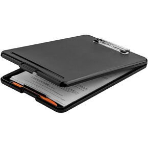 ZCZN Plastic A4 Form Storage Box Case, Black Clipboard Case, Suitable for School, Utility, Industrial Office, Medical Personnel, Set of 2