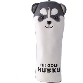 Husky Golf Club Driver Fairway Wood Hybrid Blade Mallet Putter Head Cover Funny Synthetic Leather Cartoon Animals Headcovers Protector
