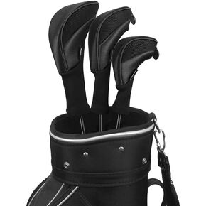 Scott Edward Golf Club Head Covers for Fairway Woods Driver Hybrids, 3Pcs Long Neck Mesh Golf Club Headcovers Set with Interchangeable No. Tags