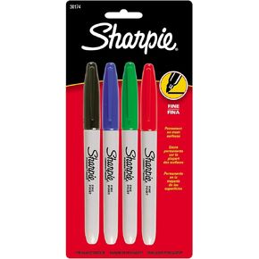 "Sharpie Fine Point Permanent Markers 4/Pkg-Red, Blue, Black, Green"
