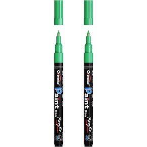 Paint Pens Paint Markers - White Permanent Markers Acrylic Paint Pens 2 Pack, Water Based, Waterproof, 0.7mm Extra Fine Marker Pen for Wood, Metal, Rock, Plastic, Glass, Canvas, Mugs, Tire