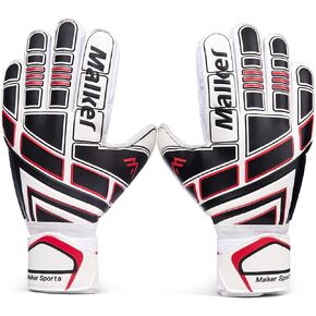 Soccer Goalie Gloves Goalkeeper Gloves with Fingersave and Double Wrist Protection, Strong Grip Goalkeeper Gloves for Kids, Youth, Adults