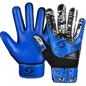 Soccer Goalie Gloves Youth Goalie Gloves with Double Wrist Protection | Soccer Gloves for Kids Non-Slip Latex Material | Kids Goalie Gloves Soccer Adult | Soccer Goalkeeper Gloves