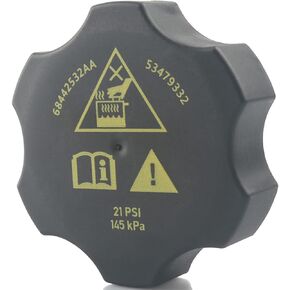 Radiator Coolant Recovery Cap, Replace 68442532AA Compatible with Chrysler Dodge Jeep Ram EcoDiesel - 2014-2021 Cherokee Ram 1500, 2017-2021 Pacifica Compass, 2016-2021 Durango Grand Cherokee, More