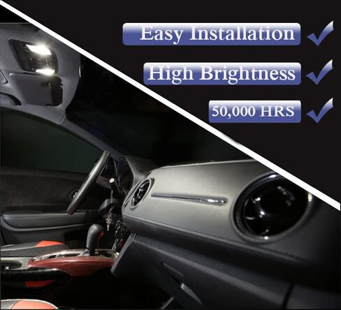 Starmotor 194 LED لمبة الضوء 6000K T10 W5W لمبة LED أضواء السيارة الداخلية 15-SMD LED استبدال 168 لمبة إضاءة داخلية طقم إضاءة LED لقبة السيارة، علامة جانبية، لمبة إضاءة لوحة الترخيص (حزمة من 8) in Kuwait
