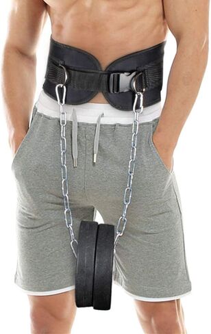 HemeraPhit سحب ما يصل حزام المرجح حزام تراجع مع سلسلة مزدوجة D-حلقة رفع الأثقال الظهر دعم حزام معدات الصالة الرياضية المنزلية حزام خصر in Saudi Arabia