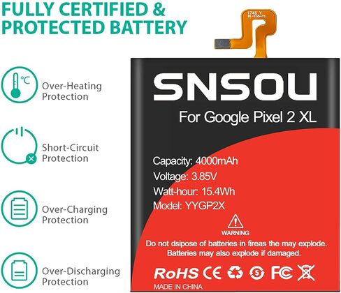 Google Pixel 2 Battery, 3500mAh Li-Polymer Replacement Battery for HTC Google Pixel 2 5" G011A-B with Repair Replacement Kit Tools in Saudi Arabia