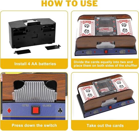 ماكينة خلط البطاقات الأوتوماتيكية الفاخرة التي تعمل بالبطارية من Tradeopia، 1-2 مجموعة من البطاقات، آلة خلط بطاقات أونو، رومي، والبوكر، ماكينة خلط البطاقات in Kuwait