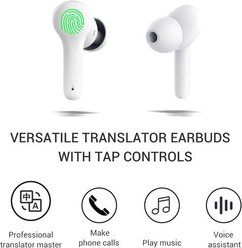 M6 Translator Earbuds Language Translator Device Updated Chip 144 Languages and Acccents 0.5s Rapid Translation Music Calling and Translation (with Offline Package) in Kuwait
