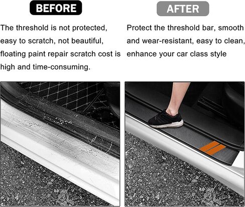 5 قطع ملصقات تزيين لعتبة الباب لسيارة دودج تشارجر تشالنجر دورانجو رحلة عالمية تناسب جميع سيارات دودج من الألياف الجلدية لحماية عتبة الباب (زخرفة حمراء) in Kuwait