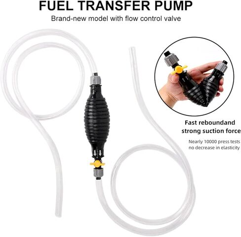 خرطوم سيفون بطول 9.8 قدم للبنزين، مضخة مصاصة سائلة متعددة الوظائف تأتي مع صمام تدفق وإبزيم تثبيت، لمضخة سيفون المحمولة للغاز والبنزين والديزل وزيت الماء السائل وخزان الأسماك in Kuwait