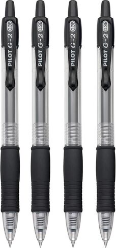 Pilot, G2 Premium Gel Roller Pens, Ultra Fine Point 0.38 mm, Pack of 4, Black in Kuwait