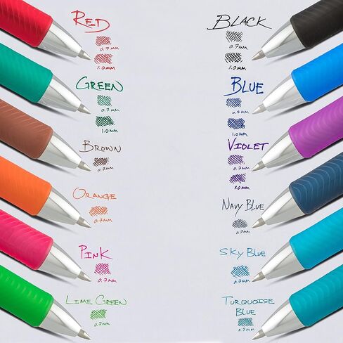 قلم جل سائل قابل للسحب ديلوكس RTX من Pentel EnerGel، 0.7 مم، طرف معدني، حبر أسود، عبوتان (BL77BP2A) in Saudi Arabia