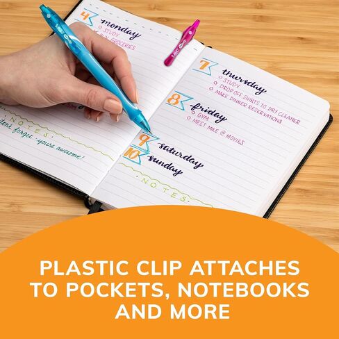 BIC Gel-ocity Quick Dry Fashion Retractable Gel Pens, Medium Point (0.7mm), 8-Count Colored Pens With Full-Length Grip, Colors and Packaging May Vary (RGLCGAP81-AST) in Saudi Arabia