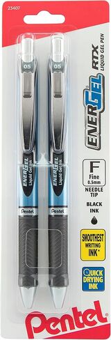 Pentel EnerGel RTX Retractable Liquid Gel Pen, (0.5mm), Fine Line, Metal Tip, Assorted Ink Colors, Pack of 5 (BLN75BP5M) in Saudi Arabia