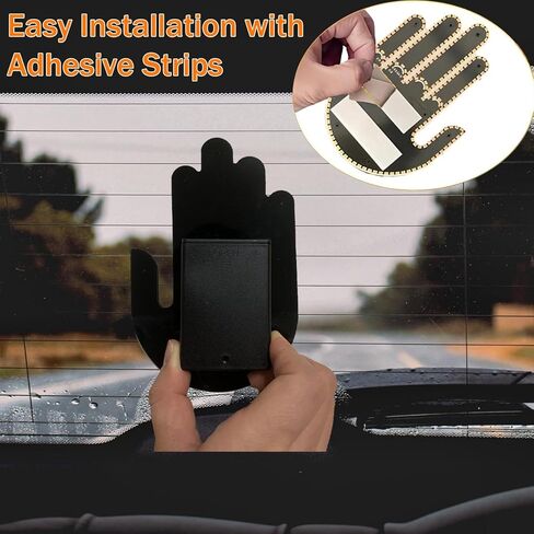 Hiseanllo ضوء لفتة اليد للسيارة مع جهاز التحكم عن بعد، ضوء إصبع السيارة LED علامة نافذة خلفية مضحكة، علامة LED لغضب الطريق للسيارة، ملحقات السيارة للرجال in Kuwait