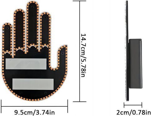 Hiseanllo ضوء لفتة اليد للسيارة مع جهاز التحكم عن بعد، ضوء إصبع السيارة LED علامة نافذة خلفية مضحكة، علامة LED لغضب الطريق للسيارة، ملحقات السيارة للرجال in Kuwait