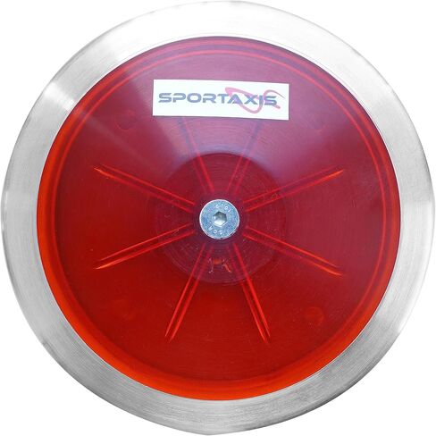 غطاء قرص SPORTAXIS الشفاف - 1 كجم، وزن الحافة 83%، حافة فولاذية - مثالي للمبتدئين والمتوسطين في سباقات المضمار والميدان - عزز مهاراتك في رمي القرص - محسن الأداء - أحمر in Saudi Arabia