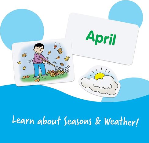 Learning Resources Calendar & Weather Pocket Chart - Classroom Calendar, Calendar and Weather Chart for Classroom, Teacher and Back to School Supplies in Kuwait
