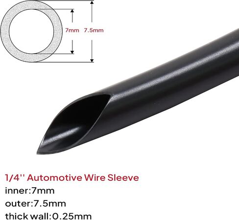 أنبوب عزل أسلاك PVC أسود للسيارات، 3/8 بوصة - 20 قدمًا غمد سلك بلاستيكي صلب إدارة الأنابيب المرنة غير القابلة للانكماش، حامي وغطاء in Saudi Arabia