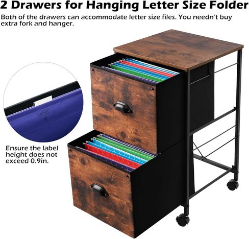 خزانة ملفات متنقلة من TOPSKY، خزانة ملفات عمودية من القماش لحجم الحروف (بني ريفي، درجان) in Kuwait