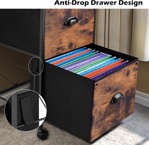 خزانة ملفات متنقلة من TOPSKY، خزانة ملفات عمودية من القماش لحجم الحروف (بني ريفي، درجان) in Kuwait