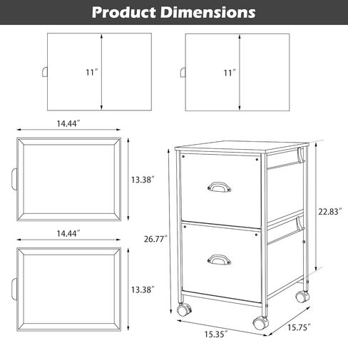 خزانة ملفات متنقلة من TOPSKY، خزانة ملفات عمودية من القماش لحجم الحروف (بني ريفي، درجان) in Kuwait